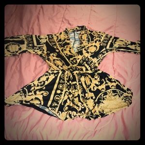 Black and gold romper